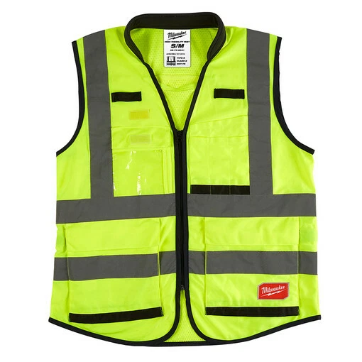 Milwaukee High Vis Yellow Performance Safety Vest Carry More 15 Pockets