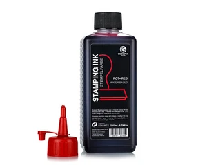 250ml Stempelfarbe, Stempeltinte für Stempelkissen, Nachfülltinte Farbe Rot - Bild 1 von 7