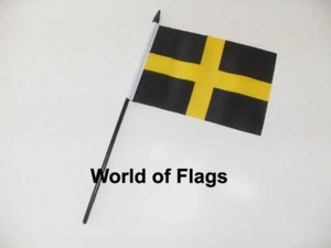 ST DAVIDS CROSS FLAG 6" x 4" SMALL HAND Wales Welsh Saint David Table Display - Picture 1 of 1