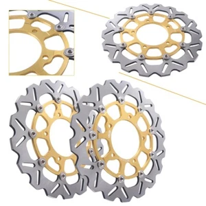 Front Brake Disc Rotors for Suzuki GSXR1000 2005 2006 2007 2008 Gold - Picture 1 of 10