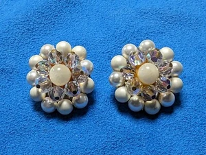 Earrings Clip On Vintage Beaded - Bild 1 von 2