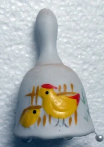  Campana de porcelana antigua/de colección con pájaros amarillos - Imagen 1 de 3