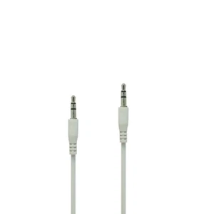 White 3.5mm Stereo Male to Male Mini Jack Port Extension Audio Aux Cable Cord - Picture 1 of 2
