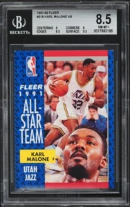 1991 Fleer Basketball Karl Malone ALL-STAR #219 BGS 8.5 - Picture 1 of 2