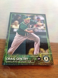 2015 Topps Mini Black Parallel Craig Gentry A’s 183 #’d 01/10 Low S&H