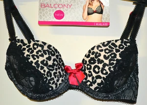 M&S LIMITED COLLECTION BALKON BH GEPOLSTERT MIT BÜGEL GR. 30B SCHWARZ MIX NEU - Bild 1 von 3
