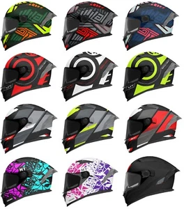 MT BRAKER SV FULL FACE ECE22.06 DUAL VISOR MOTORCYCLE HELMET INOX CRASH ZEBRA - Picture 1 of 29