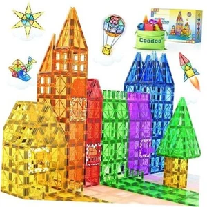 60 PCS Magnetic Building Tiles Kids Toys STEM Magnetic Blocks Sensory Toys  - Picture 1 of 7