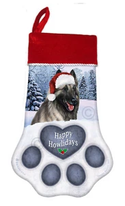 Christmas Stocking - Grey Belgian Tervuren - Picture 1 of 1