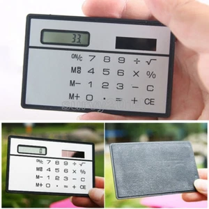 2PCS 8-Digits Ultra Thin Mini Slim Credit Card Solar Power Pocket Calculator - Picture 1 of 4