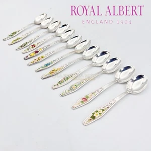Cucchiaini in silver plated da tè The o caffè Royal Albert con mese inglese 1970 - Picture 1 of 26