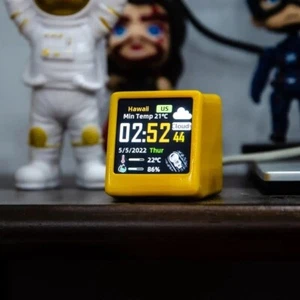 Orologio LCD da scrivania gadget meteo scrivania schermo WIFI mini piccola TV geek regalo decorazione - Foto 1 di 14
