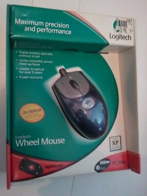 Logitech 2x Optical Wired USB/PS2 Wheel Mouse NEW IN BOX OPT WHL MSE 930495-0403 - Image 1 of 4