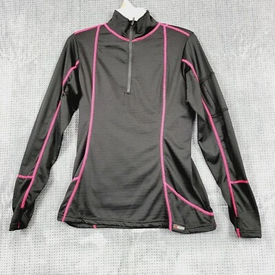 Cabelas Polartec Mujer Talla Mediana 1/4 Cremallera L/S Absorbente Activo Pullover Top Negro Foto 1 de 4