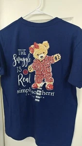 Simply Southern size Youth Large teddy bear "The Snuggle Is Real" graphic T - Picture 1 of 1