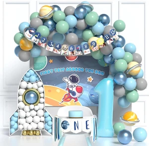 First Trip around the Sun: 1St Birthday Decorations for Boy Space Theme Party De - Picture 1 of 8
