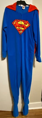 Traje de pijama de una pieza XXL Superman DC Comics para hombre capa desmontable bolsillos suaves Foto 1 de 4