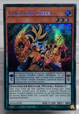 YUGIOH - Lunalicht Tiger - SCR - RA04-DE020 - Quarter Century Stampede - DE/NM - Bild 1 von 2