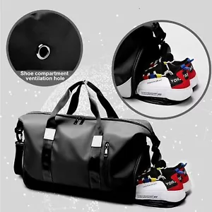 New Sport Gym Tote Duffle Bag Men Lady Travel Work Gear Bag Sortable Placement - Picture 1 of 15