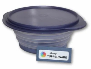 Tupperware Tazón FlatOut con Sello Redondo Contenedor Plegable 3 Tazas Púrpura Nuevo de Lote Antiguo - Imagen 1 de 2