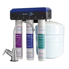 NEUF système de filtration d'eau bleu pur H2O par osmose inverse 3 étapes avec robinet