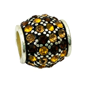 Authentic Brighton Crystal Voyage Bead, Topaz, J9420D Silver Finish, New - Picture 1 of 1