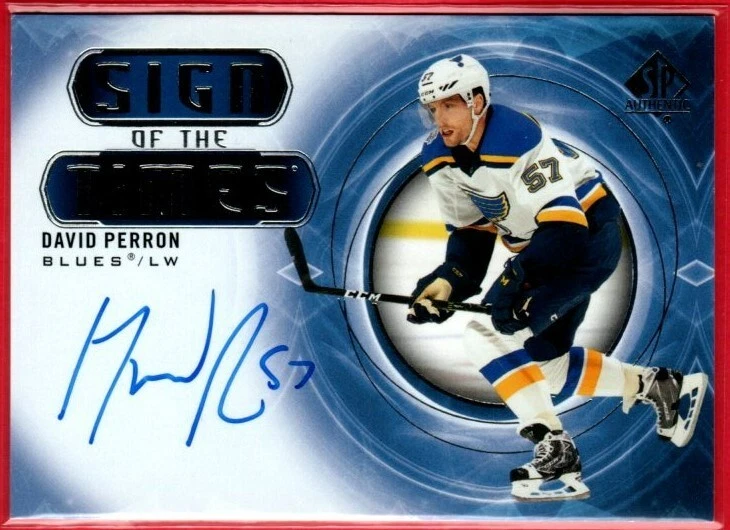 2020-21 SP AUTHENTIC DAVID PERRON SIGN OF THE TIMES AUTO #SOTT-DP UPPER DECK - Image 1 of 1