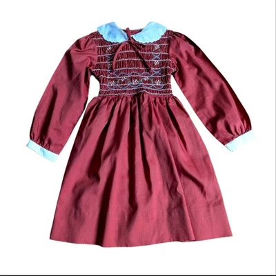 Vestido de pradera vintage Polly Flinders bordado a mano manga larga Foto 1 de 4