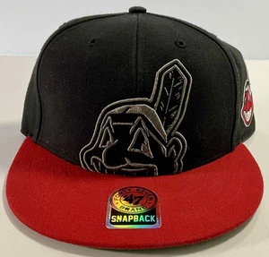 Vintage RARE 90s MLB 47 Brand Cleveland Indians Chief Wahoo Snapback Hat BRANDNEU - Bild 1 von 18