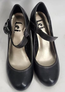 Vintage Lei klobiger Absatz Mary Jane Schuhe Größe 7 90er Y2K schwarz Goth Witchy - Bild 1 von 7