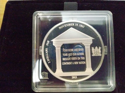 2013 1oz  .999 Proof silver 150th Anniversary of Lincoln's Gettysburg Address - Image 1 of 4