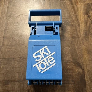 Vintage Ski Tote Blue Carrying Handle Locking System Skis & Poles Transport Blue - Picture 1 of 4