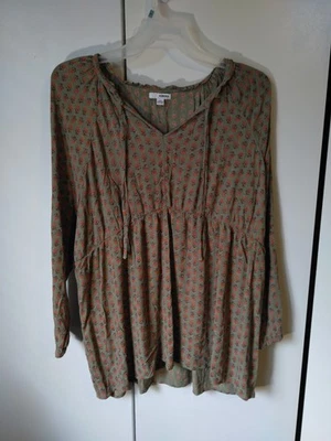 Sonoma Maternity Tunic Top Size XXL  Olive Green Floral Babydoll Flowy - Image 1 of 4