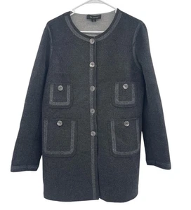 St John Jacket Womens 10 Angora Wool Cashmere Blend Knit Four Pocket Button Up - Picture 1 of 12