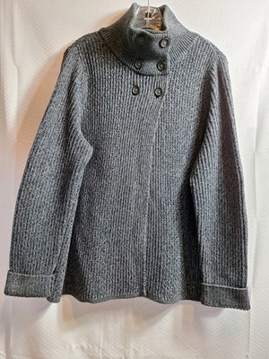 Suéter Cárdigan Tejido con Cable Pesado WOOLRICH Talla XL Carbón Brezo Pescador ¡EXCELENTE ESTADO USADO! Foto 1 de 4