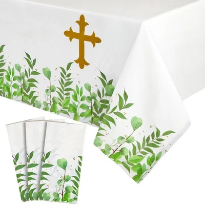 3-Pack Religious Table Cover for Baptism, First Communion, 54 x 108 in - Image 1 of 4