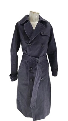 A.P.C. Rue Madame Paris Men's Coat 38 Navy Blue Cotton Double Breasted Trench - Image 1 of 4