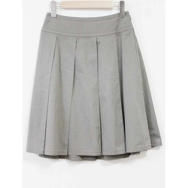 Falda midi plisada Burberry etiqueta negra mezcla de algodón caqui talla 36 Foto 1 de 4