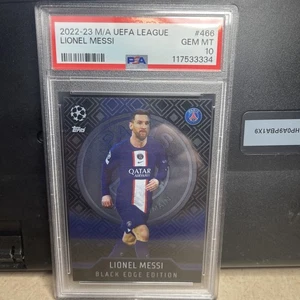 2022-23 Topps Match Attax Lionel Messi Black Edge Edition #466 PSA 10 Gem Mint - Picture 1 of 4
