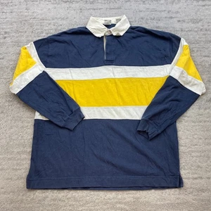 Vintage GAP Rugby Poloshirt Medium Blau Weiß Y2K Outdoor Color Block Herren 90s - Bild 1 von 10
