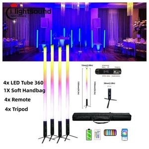 4pcs 360 Tube Wireless Battery Pixel Led Tube Light for Party disco Club+Bag - Picture 1 of 6