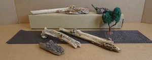 Vintage Driftwood, Tree, Cobblestone Road for Western Civil War Diorama 7 pcs - Picture 1 of 7