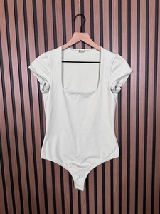Free People Bodysuit Medium Women Mint Green Square Neck Thong Intimately Top - Picture 1 of 9