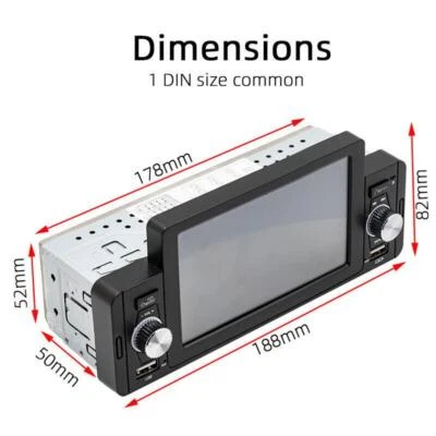 Pantalla HD 5" USB AUX TF MP3 MP5 Reproductor Tablero Piezas IPS 1 Din Coche Estéreo Radio FM  Foto 1 de 4