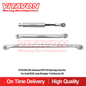 VITAVON CNC Alu7075 V2 Steering Links Set for Axial SCX6 Jeep / Honcho