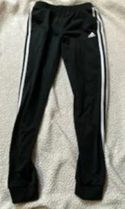 Adidas joggers active wear leggings black with white stripe Youth XL - Picture 1 of 3