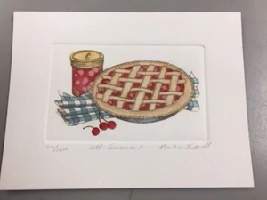 "ALL - AMERICAN" ORIGINAL L.E. ETCHING BY BARBIE TIDWELL (CHERRY PIE) - Picture 1 of 5