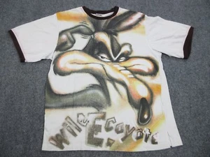 VINTAGE Lot 29 Shirt Mens 3XL White Wile E Coyote Y2K Looney Tunes Rap Hip Hop - Picture 1 of 17