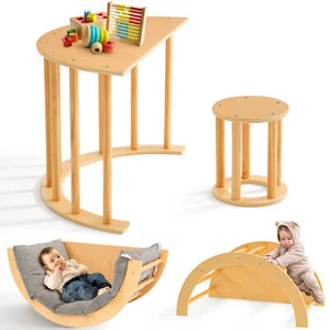 Juego de triángulos Pikler arco de escalada 5 en 1 juguete de escalada de madera para niños pequeños 1-3 - Imagen 1 de 6