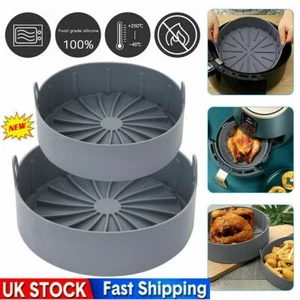 2PCS Air Fryer Silicone Pot Baking Basket Non Stick Reusable Liners Microwavable - Picture 1 of 14
